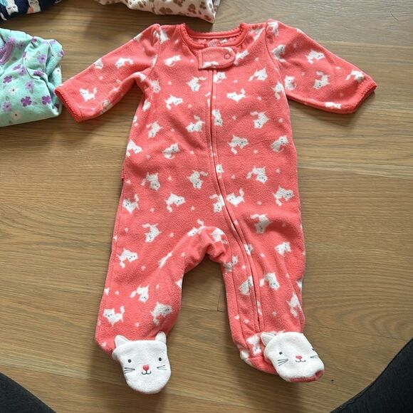 4 micro fleece carters zipper footies NB-3M - Picture 2 of 12